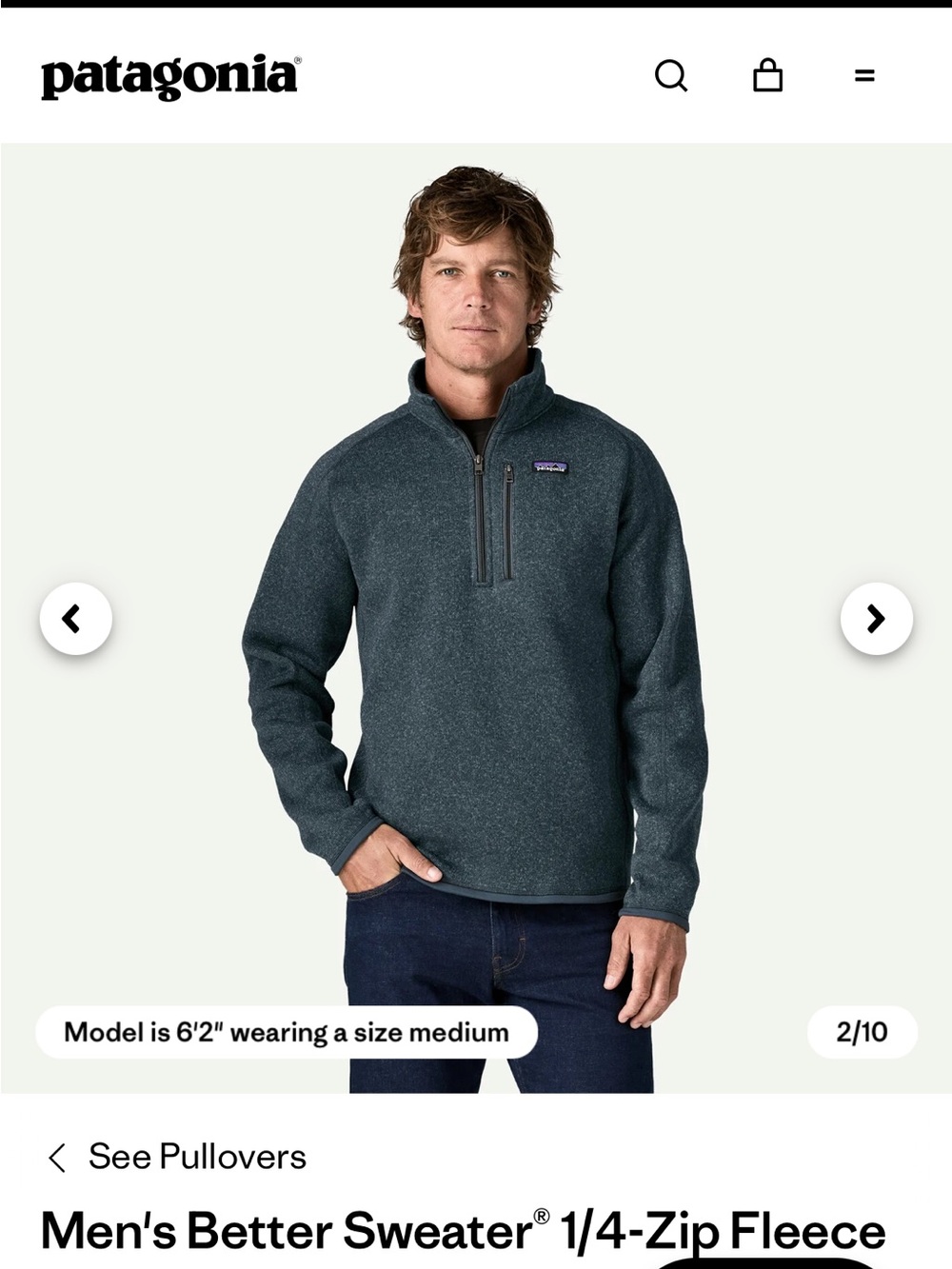 Patagonia Men's Better Sweater® 1/4-Zip Fleece Dark Borealis Green